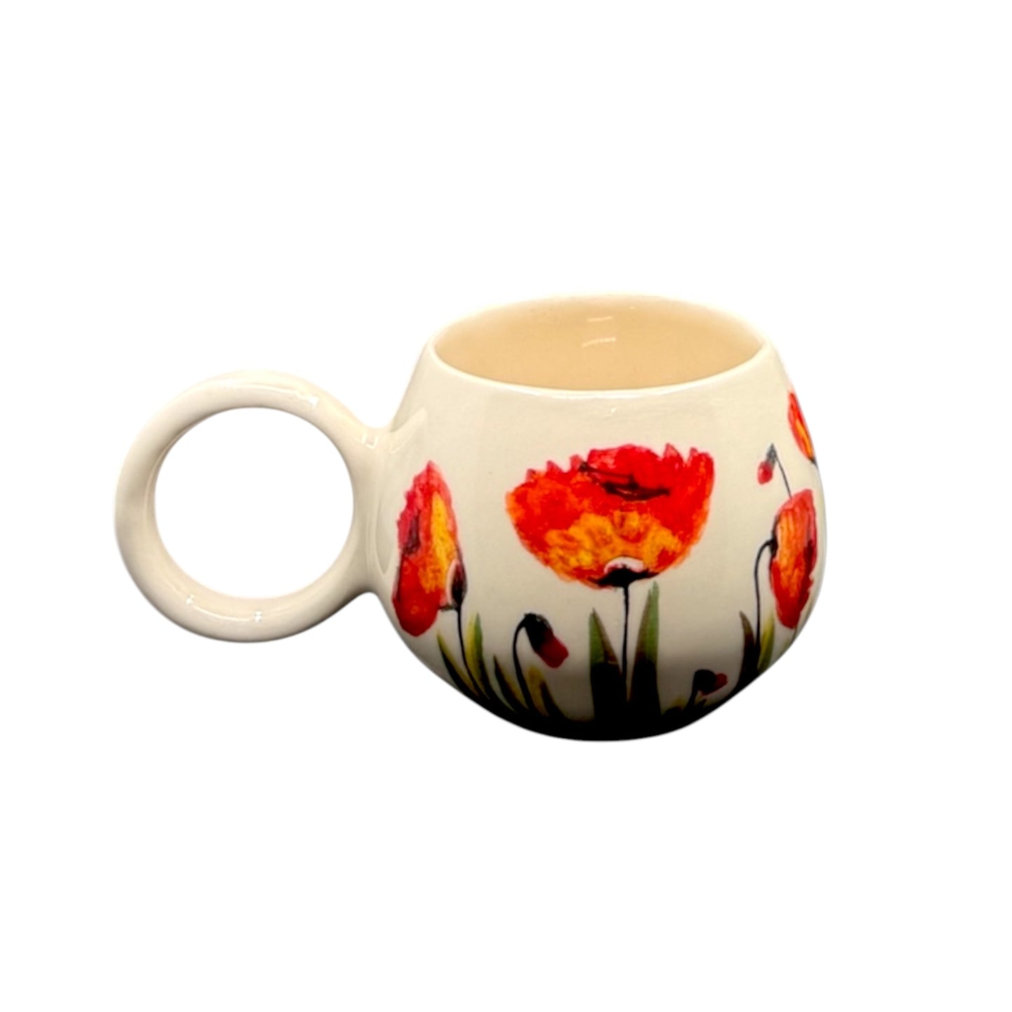 Floral Desenli Seramik Kupa